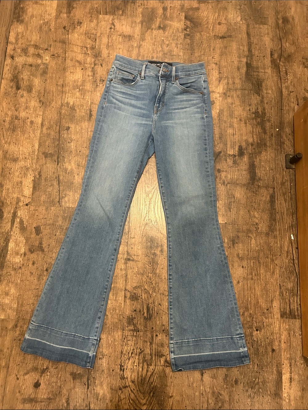 Veronica Beard high rise Carson Light Blue Flare Jeans - High-Rise Wide Leg 25